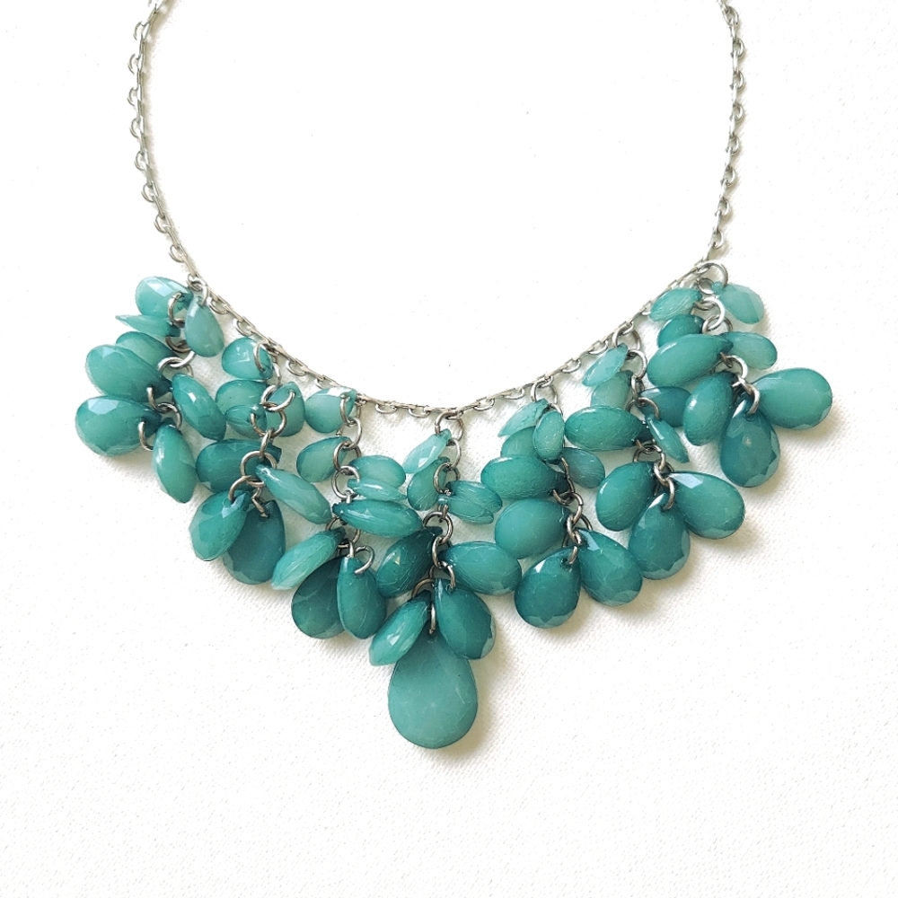 Teardrop Cluster Statement Necklace